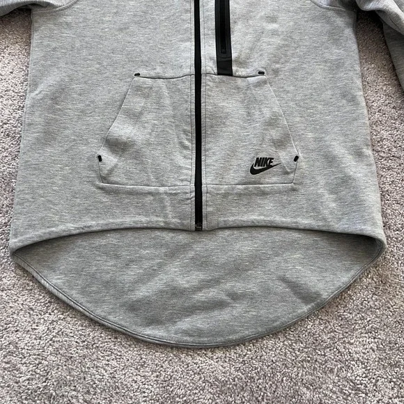 Nike Tech Fleece Track Jacket Moto‎ Cape Womens Medium Gray Full Zip - Picture 3 of 16